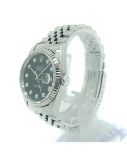 Pre Loved Rolex Datejust Oyster Perpetual Watch  -  Watches  - Black  One Size