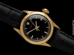 1970 ROLEX OYSTER PERPETUAL Ladies Vintage 18K Gold Watch - Mint with Warranty