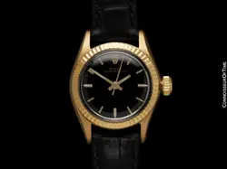 1970 ROLEX OYSTER PERPETUAL Ladies Vintage 18K Gold Watch - Mint with Warranty