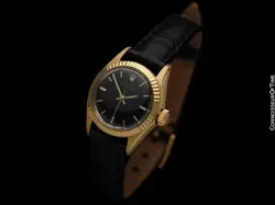 1970 ROLEX OYSTER PERPETUAL Ladies Vintage 18K Gold Watch - Mint with Warranty