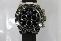 MINT ROLEX COSMOGRAPH DAYTONA 116519LN 18K WHITE GOLD BLACK DIAMOND DIAL WATCH 