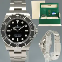 2024 NEW PAPERS ROLEX SUBMARINER 41MM BLACK CERAMIC 124060LN NO DATE WATCH