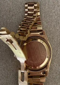 Rolex Lady-Datejust 69138 Gold President Bracelet with White Dial