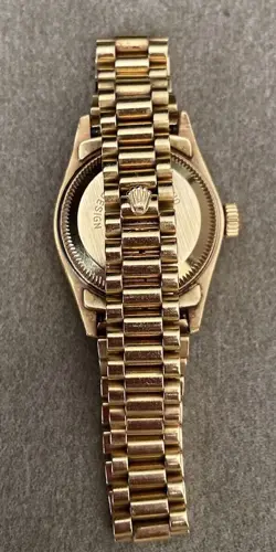 Rolex Lady-Datejust 69138 Gold President Bracelet with White Dial
