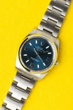 2007 ROLEX AIR-KING 114200 BLUE 3-6-9 DIAL