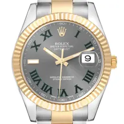 ROLEX DATEJUST II 41 STEEL YELLOW GOLD WIMBLEDON DIAL MENS WATCH 116333 BOX CARD
