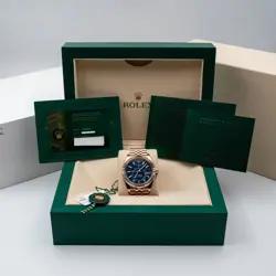 NEW 2025 Rolex Sky-Dweller 336935 Blue Saros 18kt Rose Gold Jubilee w/ STICKERS