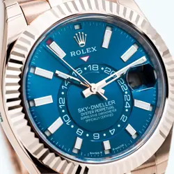 NEW 2025 Rolex Sky-Dweller 336935 Blue Saros 18kt Rose Gold Jubilee w/ STICKERS