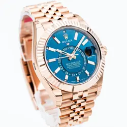 NEW 2025 Rolex Sky-Dweller 336935 Blue Saros 18kt Rose Gold Jubilee w/ STICKERS