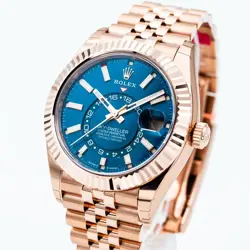 NEW 2025 Rolex Sky-Dweller 336935 Blue Saros 18kt Rose Gold Jubilee w/ STICKERS