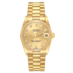 Rolex Datejust President Midsize Yellow Gold Ladies Watch 78278 Box Papers