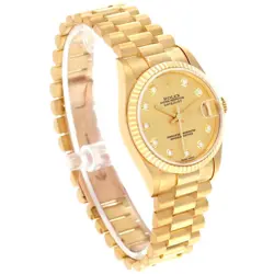 Rolex Datejust President Midsize Yellow Gold Ladies Watch 78278 Box Papers