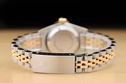 ROLEX LADIES DATEJUST 69173 PINK FACTORY DIAMOND DIAL 18K GOLD STEEL RUBY WATCH