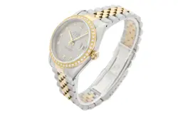 Rolex Mens Datejust 16233 18K Yellow Gold & Steel 2-Tone Gray Dial Diamond Watch