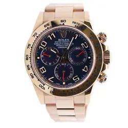 ROLEX DAYTONA 40MM BLUE DIAL WATCH 116508 YG