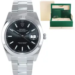 2020 MINT ROLEX DATEJUST 41 STEEL 126300 BLACK DIAL OYSTER 41MM WATCH BOX