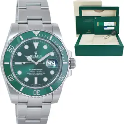 MINT 2018 PAPERS ROLEX SUBMARINER HULK 116610LV GREEN DIAL 40MM CERAMIC WATCH