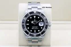 ROLEX SUBMARINER DATE 16610 M SERIAL ENGRAVED REHAUT BOX & PAPER