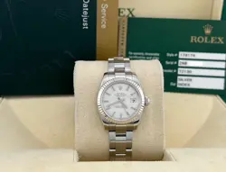 ROLEX LADIES DATEJUST 179174 SILVER DIAL STAINLESS STEEL BOX PAPER