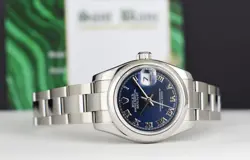 STEEL DATEJUST BLUE