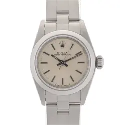 ROLEX OYSTER PERPETUAL 67180 24MM SILVER LADIES WATCH +BOX