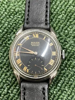 ROLEX MARCONI ANTIQUE VINTAGE BLACK DIAL HAND WINDING WRISTWATCH
