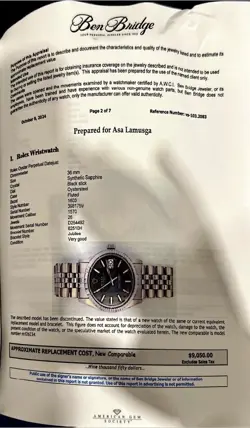 Vintage Rolex Datejust 1603 Mens Stainless Steel Watch Black Dial Jubilee Band