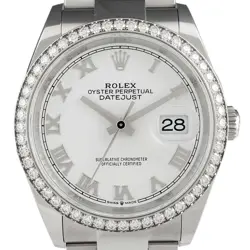 ROLEX DATEJUST 126284RBR WG DIAMOND AUTOMATIC MEN'S #BS020