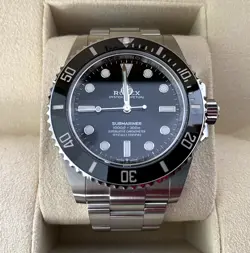ROLEX SUBMARINER 124060 SILVER OYSTER BRACELET BLACK BEZEL MINT BOX & PAPERS
