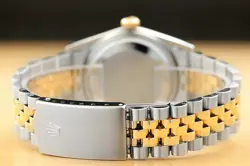 ROLEX MENS DATEJUST 2 TONE 18K YELLOW GOLD & STAINLESS STEEL QUICKSET GRAY WATCH