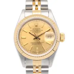 ROLEX DATEJUST WATCHES 69173 STAINLESS STEEL K18 YELLOW GOLD L SERIAL USED