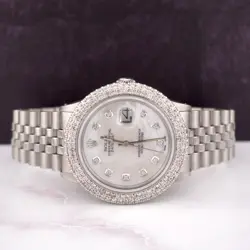Rolex Men's Datejust 36mm Jubilee Steel Watch ICED 3.25ct Diamonds MOP Dial