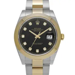 ROLEX 1/30  DATEJUST 41 126303G RANDOM SERIAL BRIGHT BLACK/DIAMOND WATCH R45_012