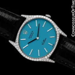 1972 ROLEX CELLINI VINTAGE MENS 18K WHITE GOLD & DIAMOND WATCH- MINT W/ WARRANTY