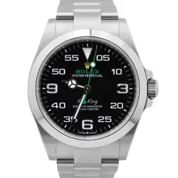 BRAND NEW PAPERS ROLEX AIR-KING 40MM GREEN BLACK STAINLESS STEEL 126900 BOX