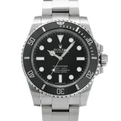 USED ROLEX SUBMARINER 114060 BLACK CASE SIZE 40×40MM MEN'S WATCH #112128