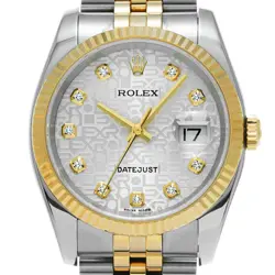 USED ROLEX Datejust 116233G Silver Case Size 36×36mm Men's Watch #121028