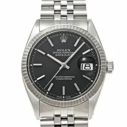 USED ROLEX DATEJUST 1601 BLACK CASE SIZE 36MM×36MM MEN'S WATCH #115028