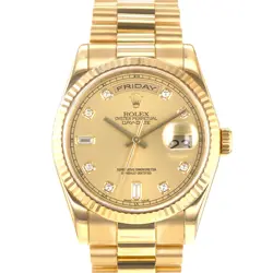 ROLEX DAY-DATE 36 118238 FACTORY DIAMOND 18K YELLOW GOLD PRESIDENT MENS WATCH