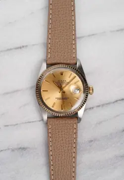 VINTAGE ROLEX DATEJUST 80S REF 16013 AUTOMATIC GOLD TWO TONE CHAMPAGNE DIAL 36MM