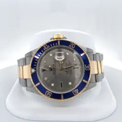 ROLEX SUBMARINER 16613 SILVER SERTI DIAL TWO-TONE OYSTER BAND 40MM