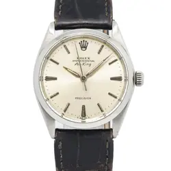 ROLEX AIR KING 5500 STAINLESS STEEL SILVER DIAL AUTOMATIC MEN'S WATCH 34MM