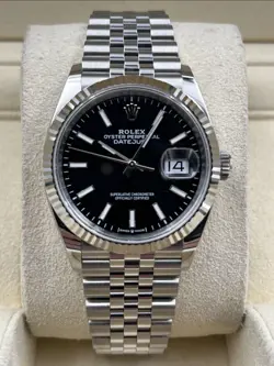 Rolex 126234 Datejust 36mm Fluted Black Jubilee SS Unworn Men’s Watch Unworn New