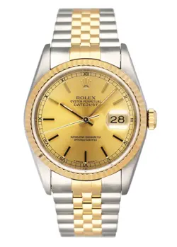 ROLEX DATEJUST 16233 CHAMPAGNE DIAL MENS WATCH