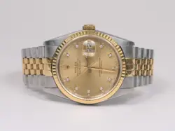 Rolex Datejust 16233G Champagne Diamon Dial Two Tone Jubilee Bracelet 36mm