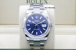 ROLEX DATEJUST 41MM 126334 BLUE STICK DIAL OYSTER BOX & PAPERS