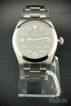 ROLEX AIR-KING 116900 SILVER OYSTER BRACELET WITH SILVER BEZEL, FULL SET 2016