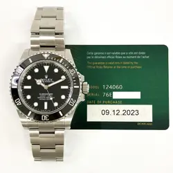 2023 ROLEX SUBMARINER NO DATE 124060, 41MM, STEEL, BLACK DIAL, BOX & PAPERS