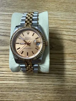 Rolex Silver Rose Gold Date Just Watch