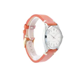 Rolex Oyster 6426 34mm Silver Linen Index(7+3) Dial & Smooth Bezel Leather Band